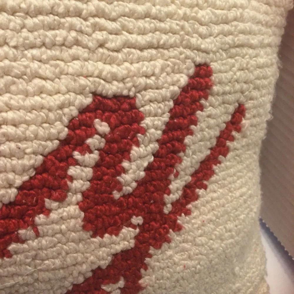 Hobby Lobby Christmas “Merry” Knit Throw Pillow Red Cream Sz 20”x12” NWT